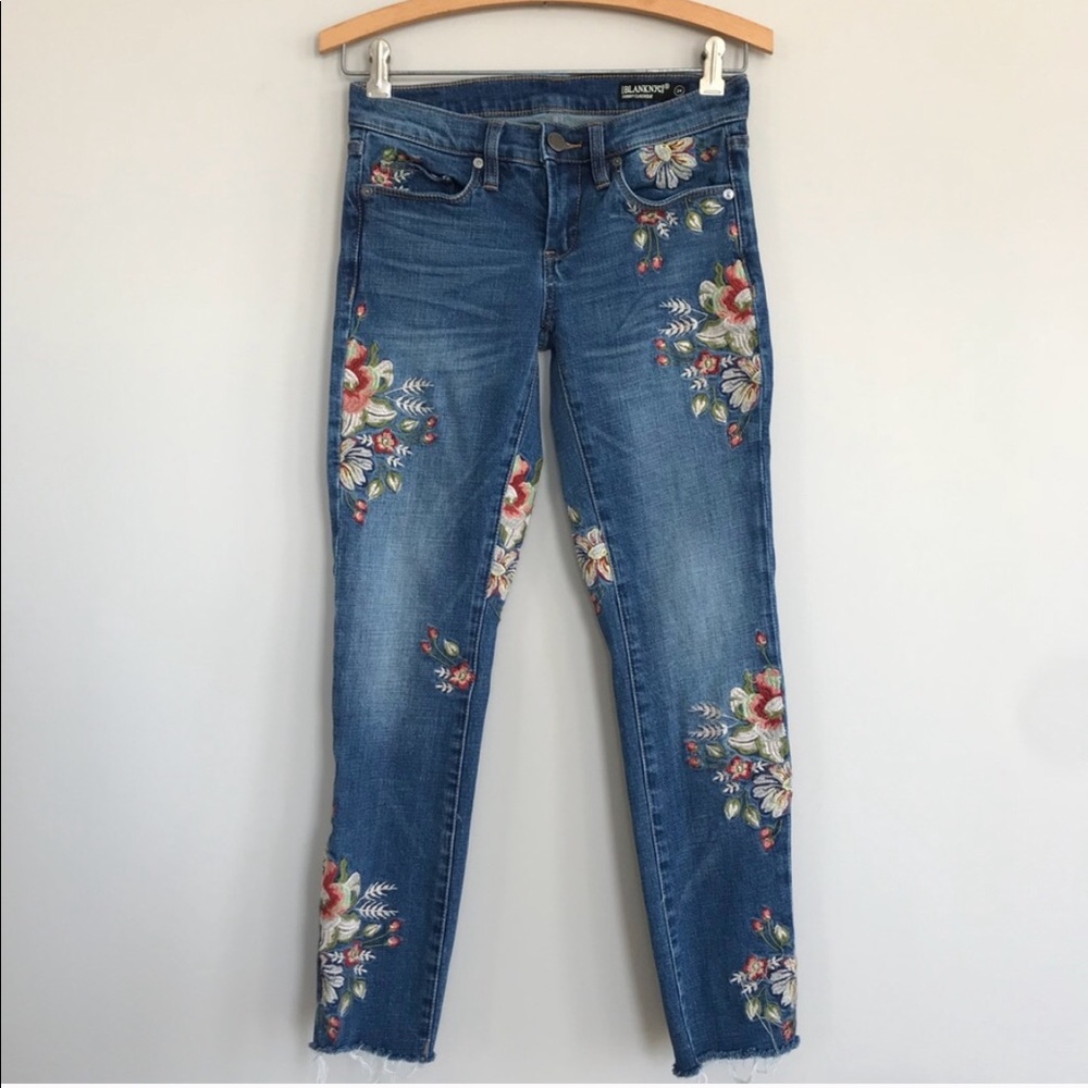 blank nyc floral embroidered jeans
